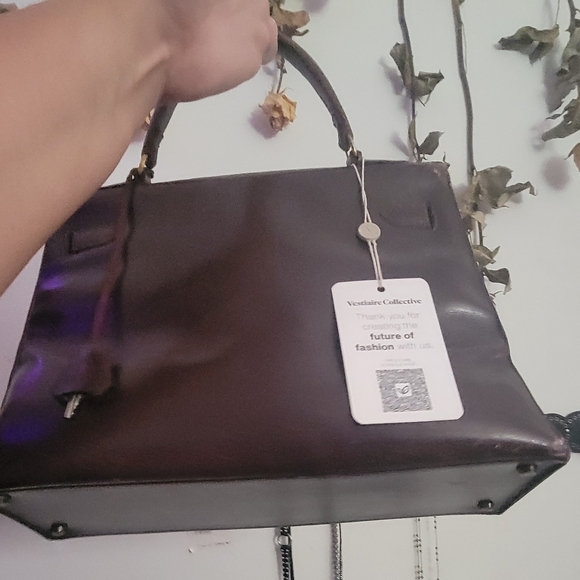 🦄 Vintage 1964 Hermes Kelly Burgundy Boxcalf Sellier 32 ☆Both Plaques Stamped☆ - Picture 15 of 17